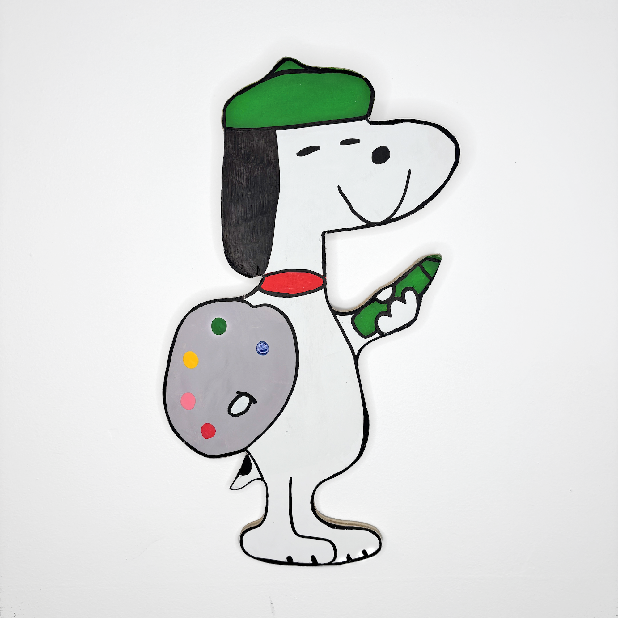 Dog Artist Wood Cutout