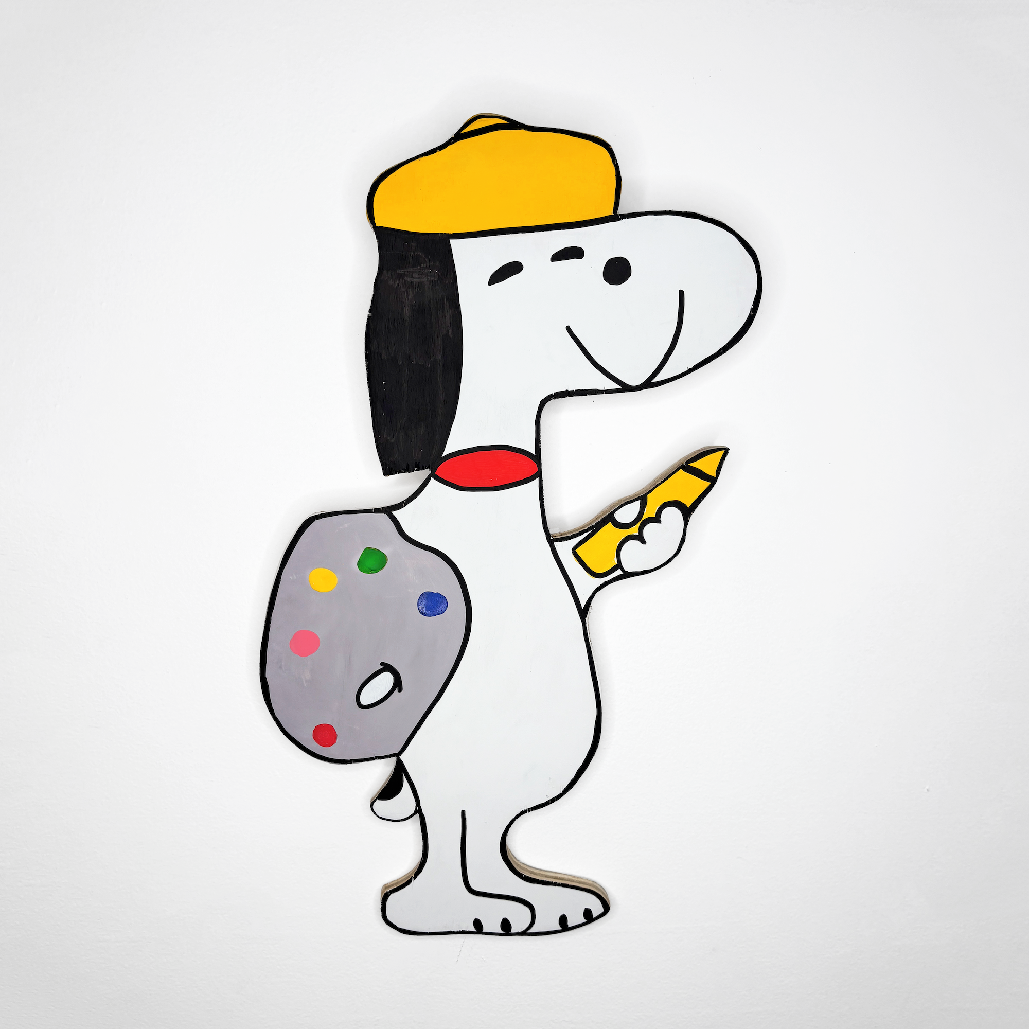 Dog Artist Wood Cutout