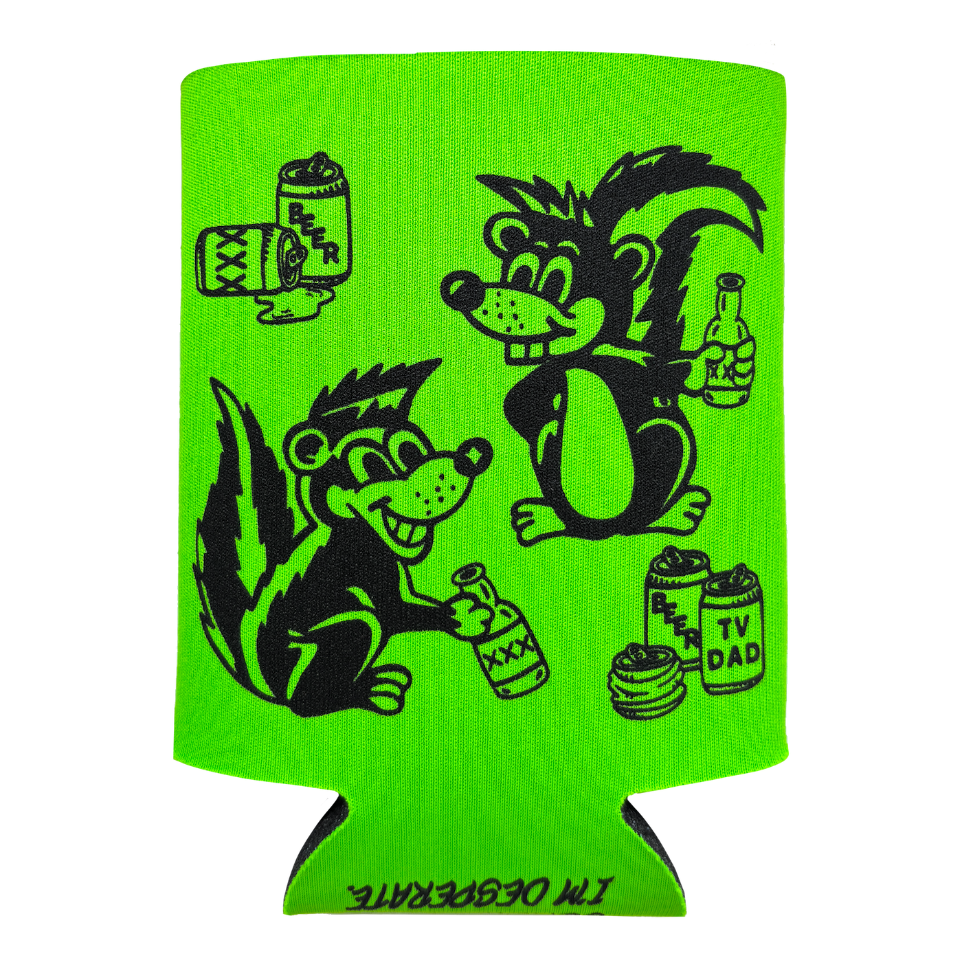 Drunk Skunk Koozie - Safety Green