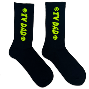 Smiley Socks Black with Neon