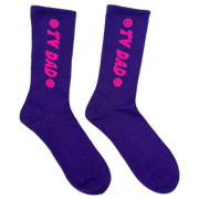 Smiley Socks Deep Purple with Pink
